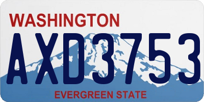 WA license plate AXD3753