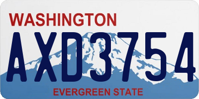 WA license plate AXD3754