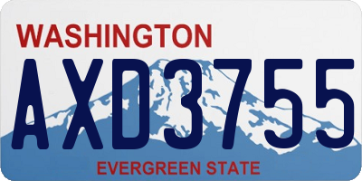 WA license plate AXD3755