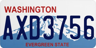 WA license plate AXD3756