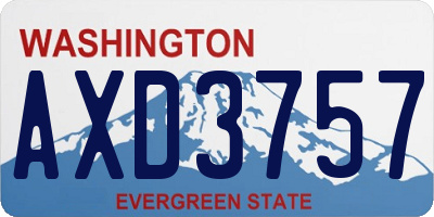 WA license plate AXD3757