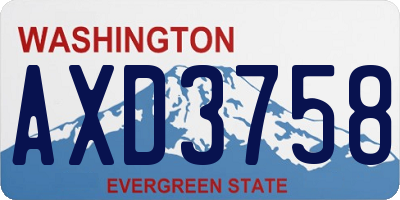 WA license plate AXD3758
