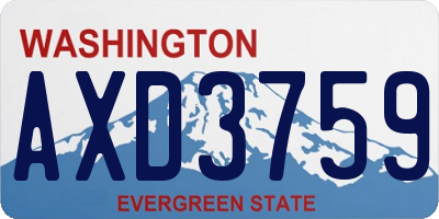 WA license plate AXD3759
