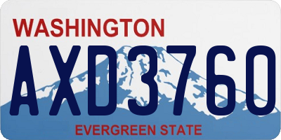 WA license plate AXD3760