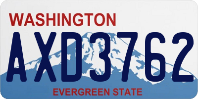 WA license plate AXD3762