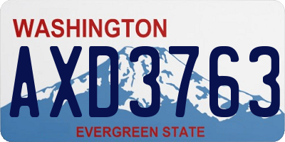 WA license plate AXD3763