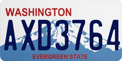 WA license plate AXD3764