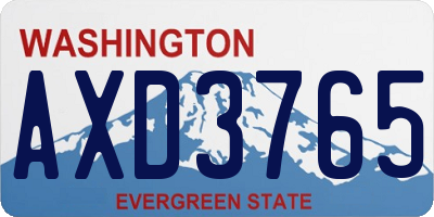 WA license plate AXD3765
