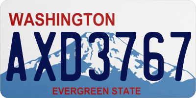 WA license plate AXD3767