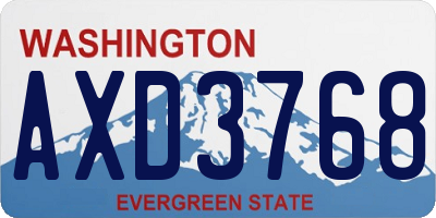 WA license plate AXD3768