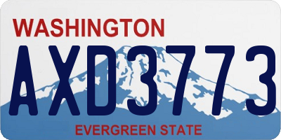 WA license plate AXD3773