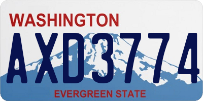 WA license plate AXD3774