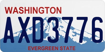 WA license plate AXD3776