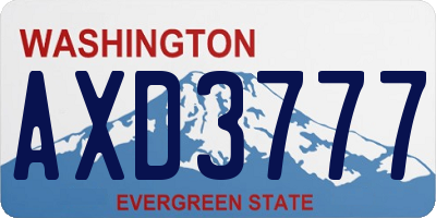 WA license plate AXD3777