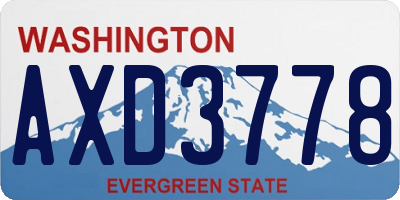 WA license plate AXD3778