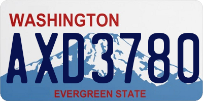 WA license plate AXD3780