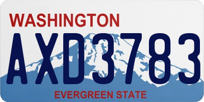 WA license plate AXD3783