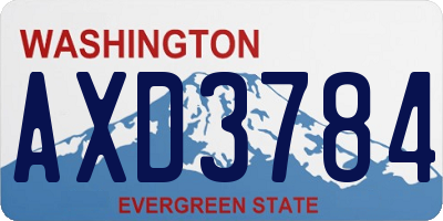 WA license plate AXD3784