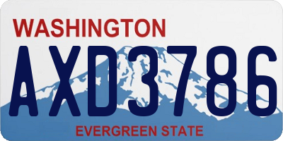 WA license plate AXD3786