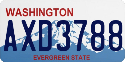 WA license plate AXD3788