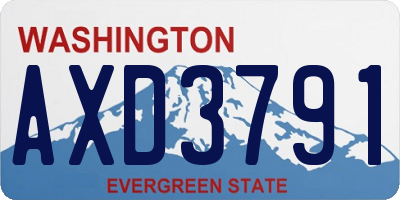WA license plate AXD3791
