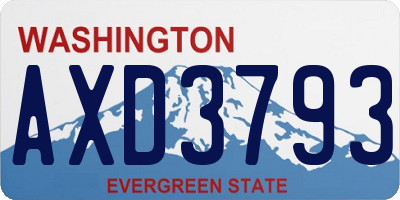 WA license plate AXD3793