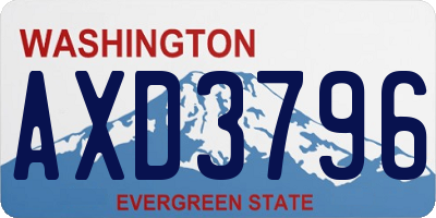 WA license plate AXD3796