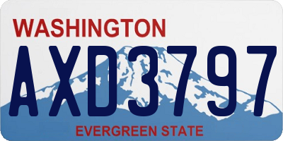 WA license plate AXD3797