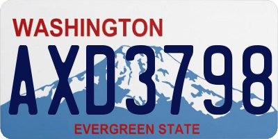 WA license plate AXD3798
