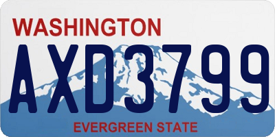WA license plate AXD3799
