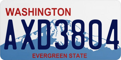 WA license plate AXD3804