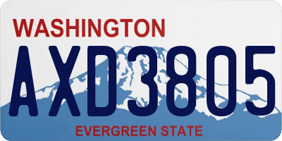 WA license plate AXD3805