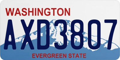 WA license plate AXD3807