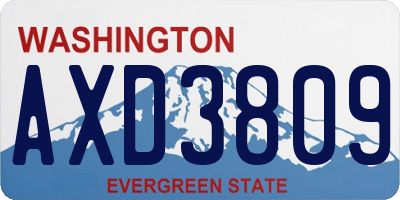 WA license plate AXD3809