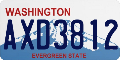 WA license plate AXD3812