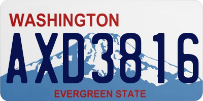 WA license plate AXD3816