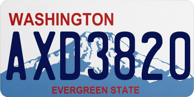 WA license plate AXD3820