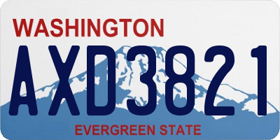 WA license plate AXD3821