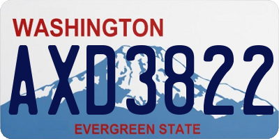 WA license plate AXD3822