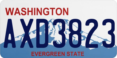 WA license plate AXD3823