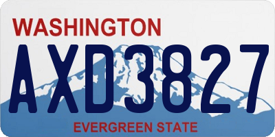 WA license plate AXD3827