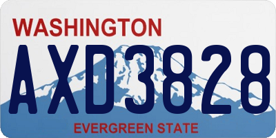 WA license plate AXD3828