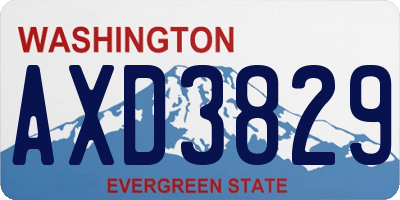 WA license plate AXD3829