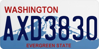 WA license plate AXD3830