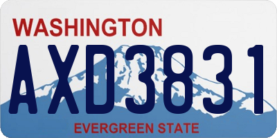 WA license plate AXD3831