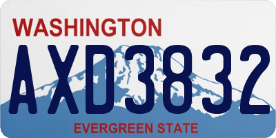 WA license plate AXD3832