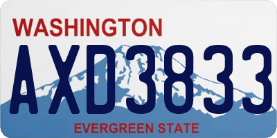 WA license plate AXD3833