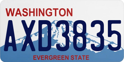 WA license plate AXD3835