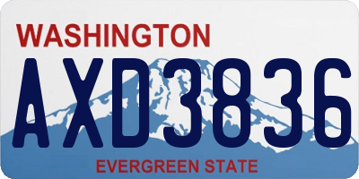 WA license plate AXD3836