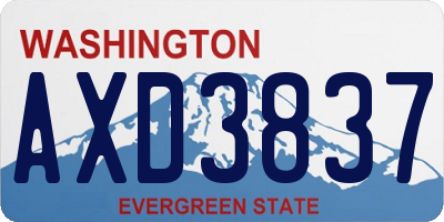 WA license plate AXD3837